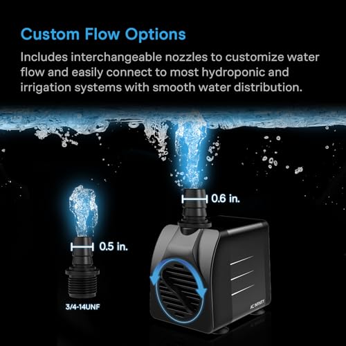 AC Infinity 400 GPH Submersible Water Pump (1514 L/H 20W). - size: 400 GPH