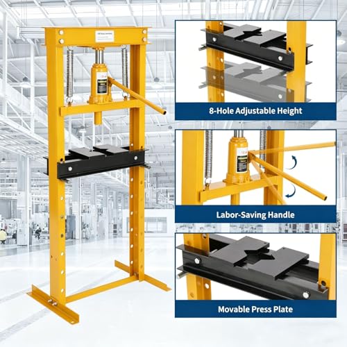 Garvee 12Ton Hydraulic Shop Press H-Frame Floor Shop Press - color: Yellow