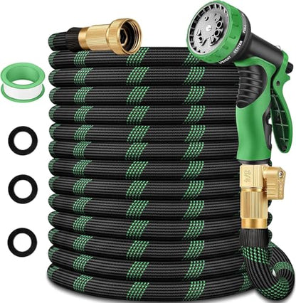 50 ft Garden Hose, Flexible Ultra Lightweight Durable Garden Hose, Kink-Free Water Hose with 10 Function Sprayer - Non-Shrinking Garden Hoses, Easy to Store,All-Weather, Car Washing Pipe Garden Hoses