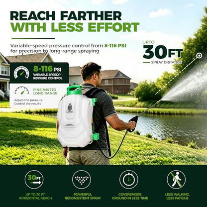Backpack Sprayer 4 Gallon, Self-Cleaning Battery Powered Backpack Sprayer for Weeding, Cleaning, No Gear Limit, Variable Pressure - size: Self-Clean/4GL
