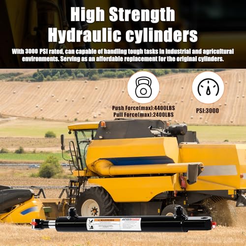 KINGWAY Double Acting Hydraulic Cylinder 1.5"Borex12"Stroke, 3000 PSI SAE#6 - size: 1.5”x12"