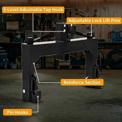 YINTATECH 3000lbs Heavy-Duty 3 Point Quick Hitch Category 1 - color: Black