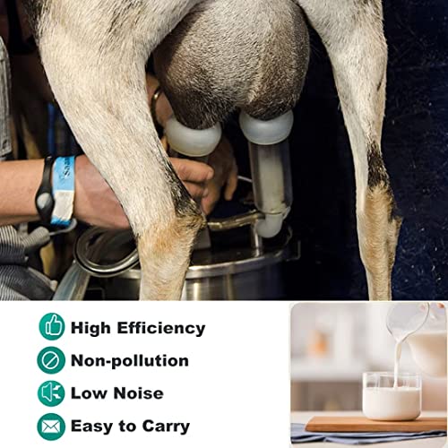 3L Goat Milking Machine,Suction Speed Adjustable Electric Milker for Goats, Portable Automatic Breast Pump with 2 Teat Cups