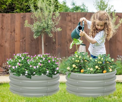 Besebay 2-Pack 2x1ft Galvanized Raised Garden Bed, Outdoor Planter Bed, - color: Light Green, size: 2x2x1ft-2Pcs