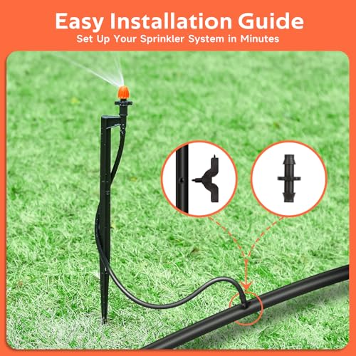 90° Sprinkler Heads for Drip, Micro Nozzle, 12" Stake, 20 Pack - color: 20pcs 90° Micro Sprinkler Heads