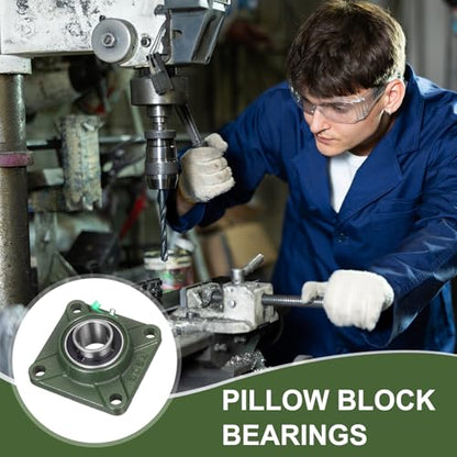uxcell UCF206-20 Pillow Block Bearings, 1-1/4 inch Bore Self Alignment, Solid Cast Iron Base, Chrome Steel Square Flange Mounted Pillow Block Ball Bearing, (ABEC3) - size: UCF206-20 (1-1/4 inch)
