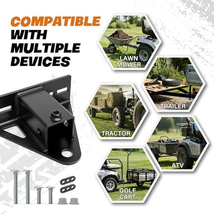 Lawn Mower Hitch 2" Receiver, Trailer Hitch for Zero Turn Lawn Mower - size: 2 inch receiver