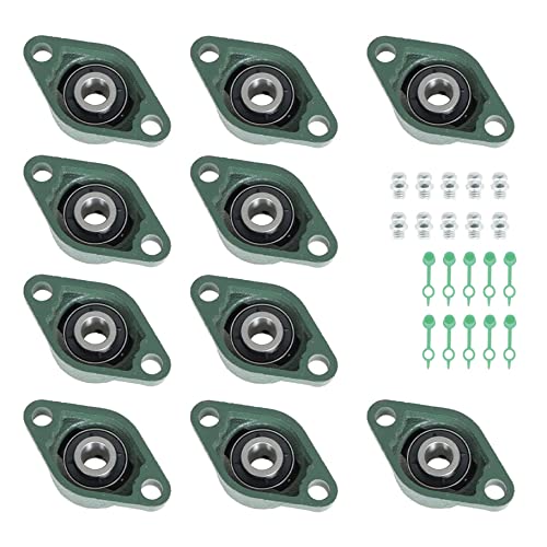 10Pcs UCFL202-10 Pillow Block Bearings 5/8 Inch Bore Mounted Pillow Block Bearings 2 Bolt, Self Alignment