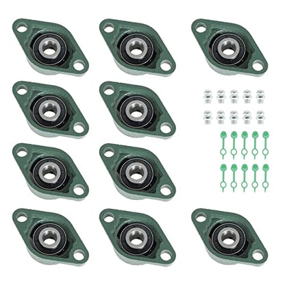 10Pcs UCFL202-10 Pillow Block Bearings 5/8 Inch Bore Mounted Pillow Block Bearings 2 Bolt, Self Alignment