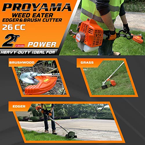 PROYAMA 26cc Gas Powered Weed Eater Wacker, String Trimmer, Brush Cutter - size: 26cc