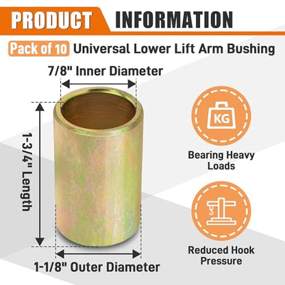10Pcs 302910 30291E1 Lower Lift Arm Bushing Fit Cat I to Cat II Quick Hitch - size: 10PCS