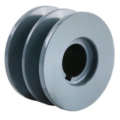 2BK28-1 Cast Iron 3" Single Dual Groove Pulley V Style Belt B Section 5L fits 1" Shaft - for Masterdrive Mechanical Power Transmission Replacement- Heavy Duty Industrial Pulley/V Style Belt- 2.95"