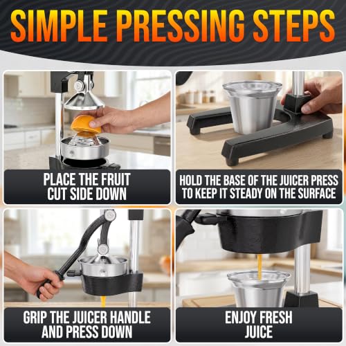 Cast Iron Juicer Hand Press, Heavy-Duty Squeezer (Black) - color: Black