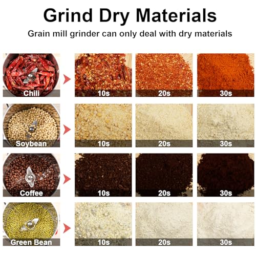 Grain Mill Grinder Electric Flour, 2000g Corn Fine Powder Rice Grinder - size: 2000g