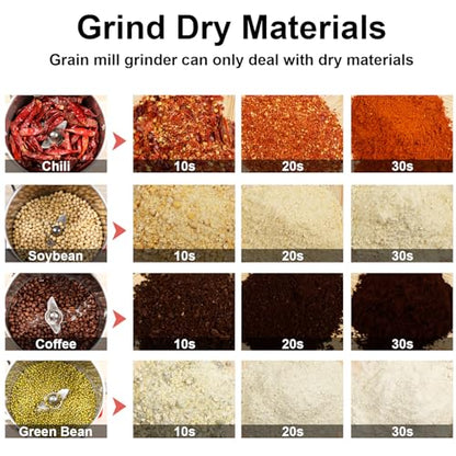 Grain Mill Grinder Electric Flour, 2000g Corn Fine Powder Rice Grinder - size: 2000g