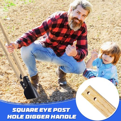 Zonon 2 Pcs 48 Inch Square Eye Post Hole Digger Handle Wood Post Hole Digger Shovel Replacement Handle