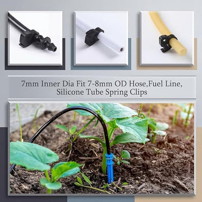 DaisyInner 25 Pcs 1/4" Double Gripping Nylon Plastic Hose Clamps