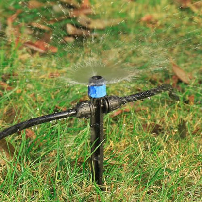 25 Pcs Drip Irrigation Fan Emitter for 1/4" Irrigation Tubing - style: 25Pcs Double locked head Blue
