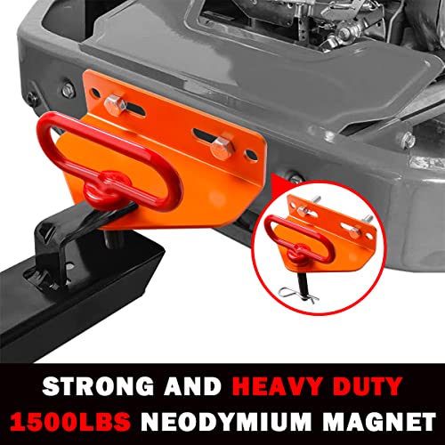Universal Heavy Duty Zero Turn Mower Trailer Hitch with Magnetic Hitch Pin - color: Red+Orange