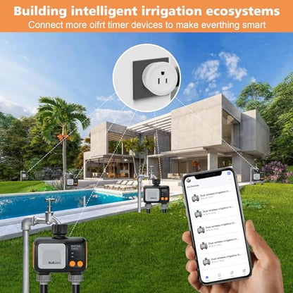 Smart WiFi Water Timer for Garden Hose, 2 Zone Sprinkler Timer - style: 2 Outlets