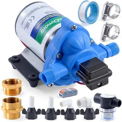 12V 3.5 GPM Diaphragm Water Pump for RV, Marine & Agriculture