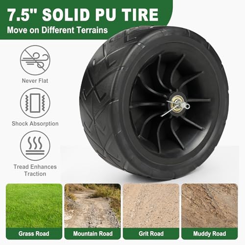 VINGLI 4-Wheel Garden Hose Reel Cart with Storage Basket, Portable Residential Hose Reel Cart, Lawn Watering, for Garden Backyard and Farm - color: Black 300ft -4 Wheel