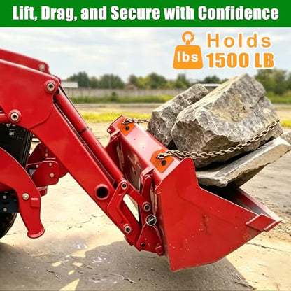 Insaga 3/8" Tractor Bucket Hooks - 2 Pack Forged Steel Bolt-On Grab Hooks - color: Orange-2Pack