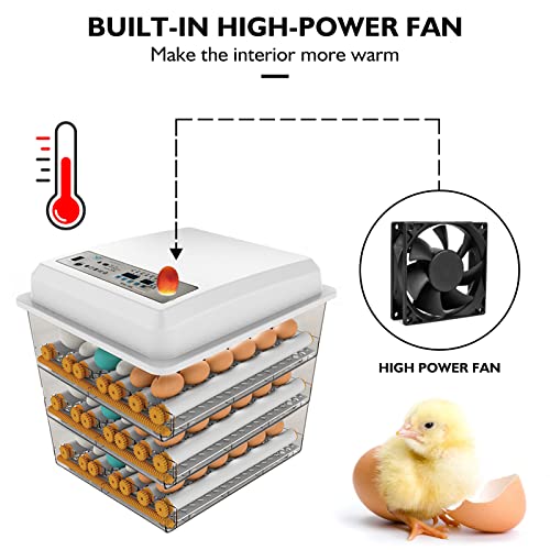 Egg Incubator,Egg Incubator with Automatic Egg Turning and Humidity Control,Poultry Hatcher for Chickens Ducks Birds (180 Eggs) - size: 180 Eggs