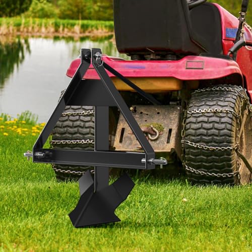 Heavy Duty Middle Buster Plow for Category 1,3-Point Quick Hitch Tractors–Durable Steel Subsoiler for Furrowing,Ditching, Potato Harvesting, Includes Furrowing Blade & 2 Plow Blades