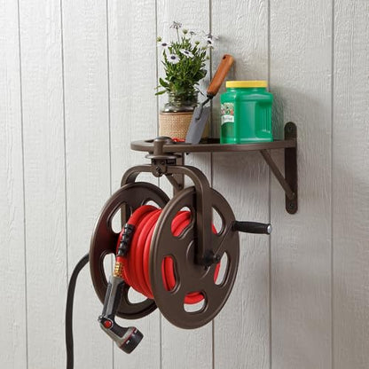 Liberty Garden Navigator Hose Reel, Bronze, with Flip Top - style: Classic, Pull Up Latch