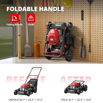 AMERISUN 21-Inch Gas Lawn Mower Self Propelled with 170cc OHV Engine - size: 21