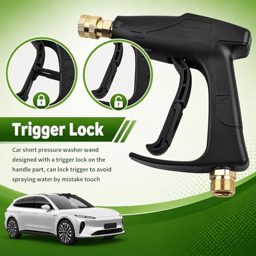 Car Short Pressure Washer Gun,High-Pressure 4350 PSI Max Stubby