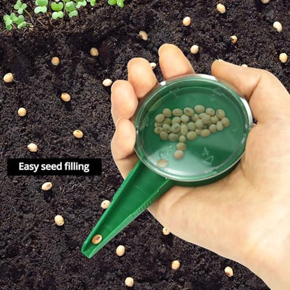 QWORK 8 Pcs Seed Dispenser Planter Tool Set, Precision Seed Planter Tool with Seed Spreaders, Dispensers, Dibbers, for Seed Placement