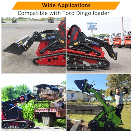 GAOMON 1/4" Quick Attachment Mount Plate Mini Skid Steer Compatible with Toro Dingo Ditch Witch, 1/2" Thick Inserts