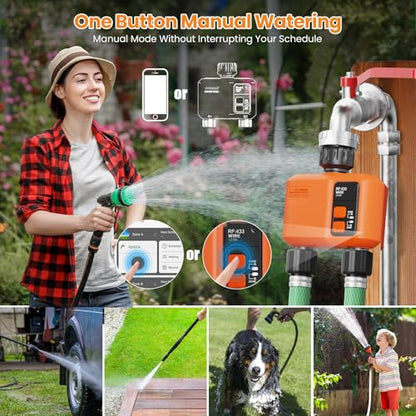 WiFi Sprinkler Timer 2 Zone, Smart Water Timer for Garden Hose Irrigation - style: 2 Outlet- 2pcs