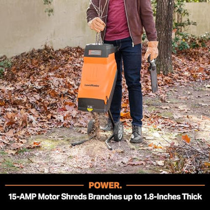 LawnMaster Electric Wood Chipper 1.8'' Cutting Diameter with Bag, FD1503 - style: Collection Bag
