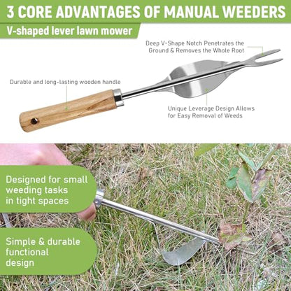 3 Pcs Set Weed Puller Tool,Hand Weeder Tool,4Teeth Uprooting Weeding Tool, Crack and Crevice Weeder, Gardening Weeding Artifact Tool - color: Style 3