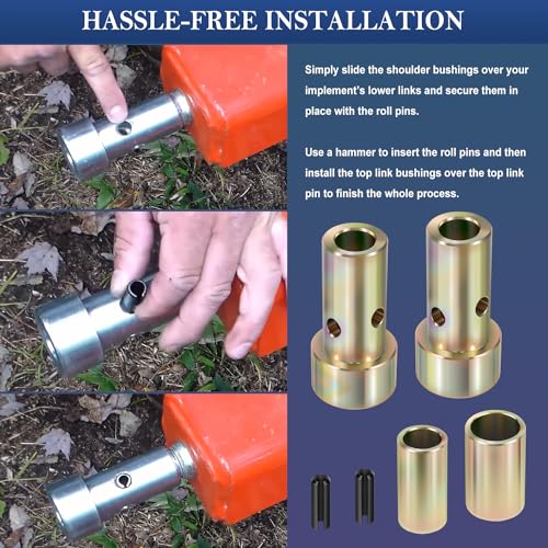 Bonbo TK95029 Cat 1 Quick Hitch Adapter Bushing Kit Fits for Category 1, 3-Point Hitch Tractors (2 Sets) - size: 2 Set