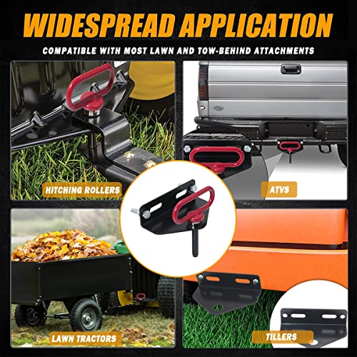 Universal Heavy Duty Zero Turn Mower Trailer Hitch with Magnetic Hitch Pin - color: Red+Black