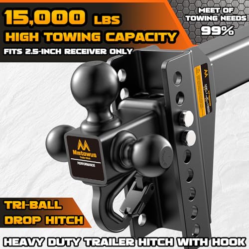 Adjustable Trailer Hitch -Drop Hitch Fit 2.5" Receiver-8" Drop/Rise