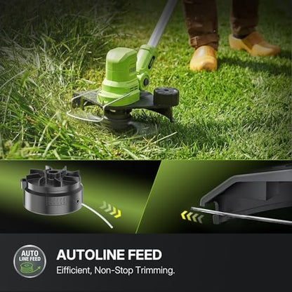 WORKIT Electric Weed Wacker Cordless, 20V Weed Eater Edger Lawn Tool - size: 12 Inch-2*2.0Ah Battery