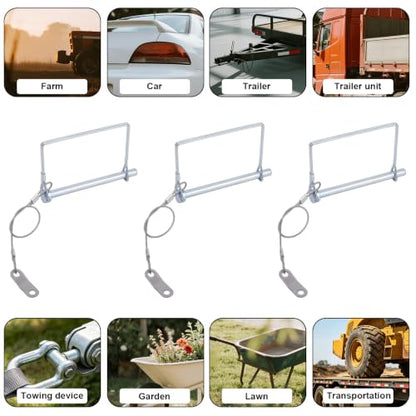 3pcs 5/16"x4" Trailer Hitch Coupler Pins with Anti-Loss Cable