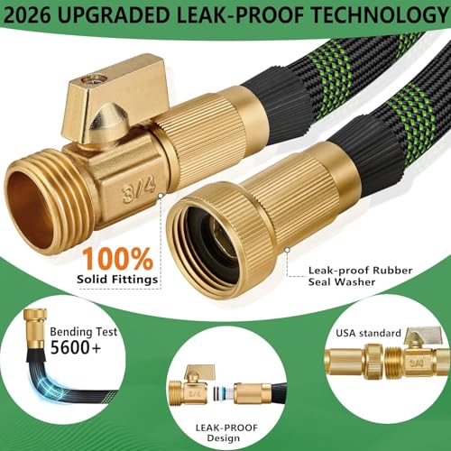 100 ft Garden Hose, Flexible Ultra Lightweight Durable Garden Hose, Kink-Free Water Hose with 10 Function Sprayer - Non-Shrinking Garden Hoses, Easy to Store,All-Weather, Car Washing Pipe Garden Hoses