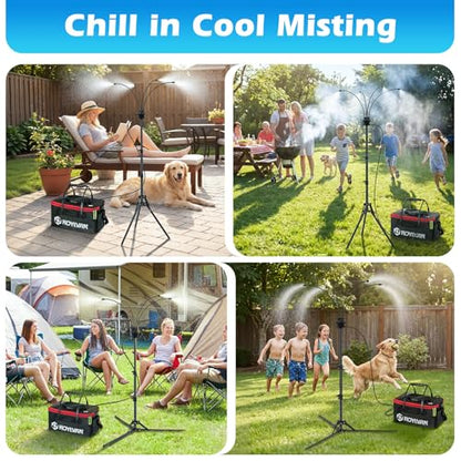 Roylvan Portable Misters for Outside Patio, Battery-Powered with 4 Nozzles