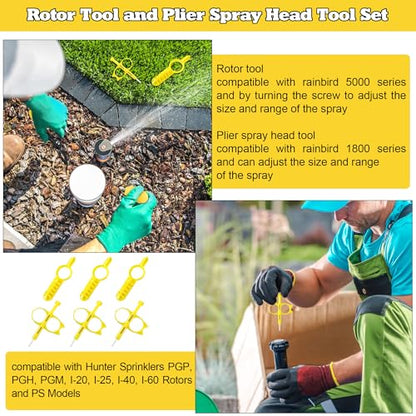 Sprinkler Adjustment Tool Compatible with Hunter/Rain Bird, Yellow - color: Yellow