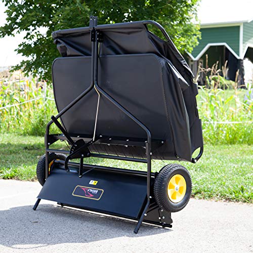 Brinly STS-42BHDK-A 40" Tow-Behind Lawn Sweeper with Dethatcher and Hamper Windscreen - size: 40"