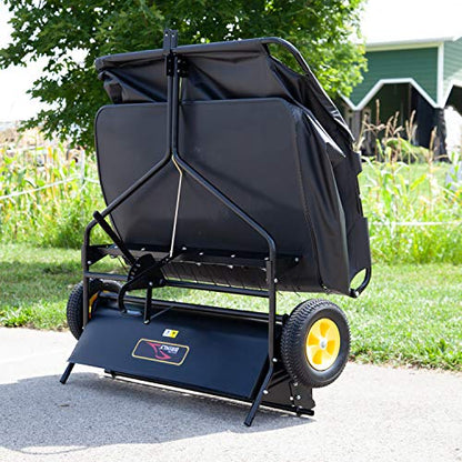 Brinly STS-42BHDK-A 40" Tow-Behind Lawn Sweeper with Dethatcher and Hamper Windscreen - size: 40"