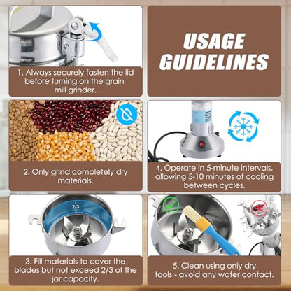 MAOPINER 750W Electric Grain Mill, 150g Stainless Steel Spice Grinder