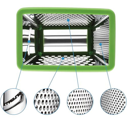 Spring Chef Stainless Steel XL Cheese Grater for Kitchen, Green - color: Green