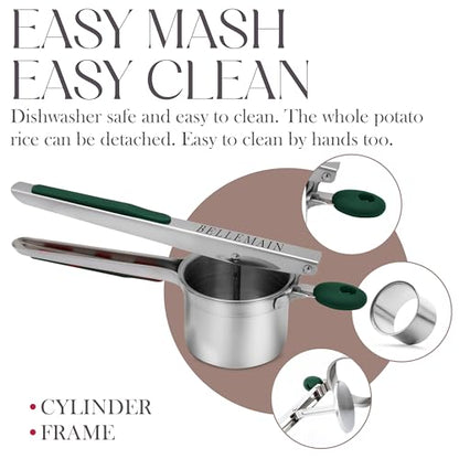 Bellemain Stainless Steel Potato Ricer Mashed Potato Masher - Green - color: Green